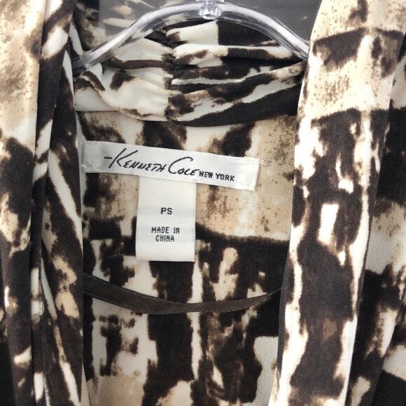 Kenneth Cole Sleeveless Dress Asymmetric Ruching Jersey In Brown & Tan - Picture 4 of 9